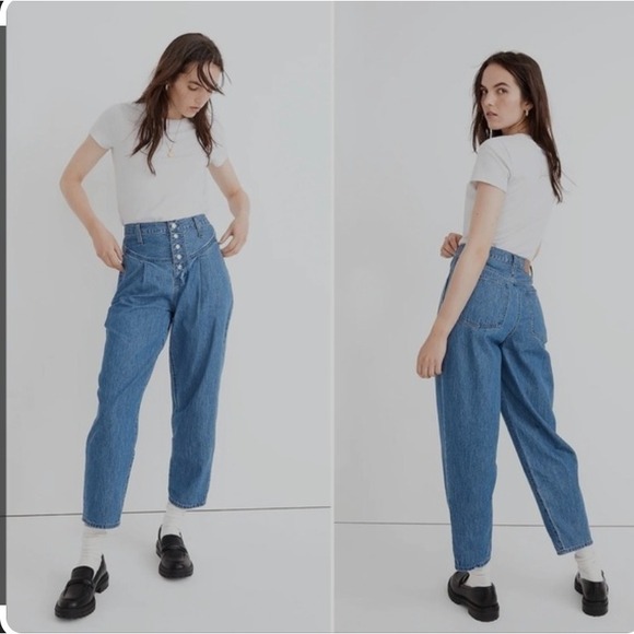 Madewell Tapered Yoke Jeans in Steinbeck Size 25 - Picture 1 of 8